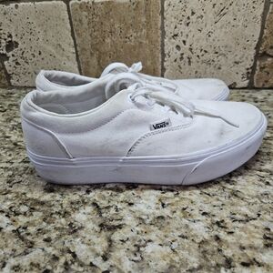 Vans White Canvas Low-Top Sneakers